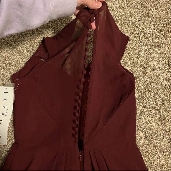 NWT BILL LEVKOFF Jessie Wine Chiffon Sweetheart Princess Bridesmaid Dress 2 - Picture 10 of 11